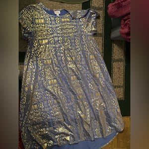 Lularoe Carly size L. NWOT light blue with gold accents